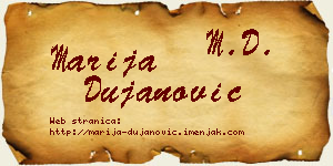 Marija Dujanović vizit kartica